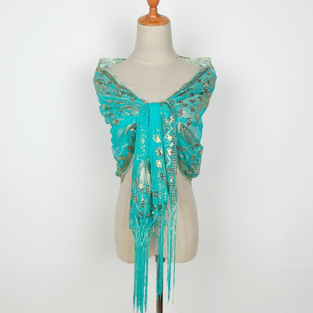 Women's Glittering 1920s Scarf Mesh Sequin Weddin… - image 3